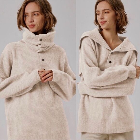 Nap Loungewear Wool & Raccoons Yarn Blend Oversized Sweater - Picture 1 of 13